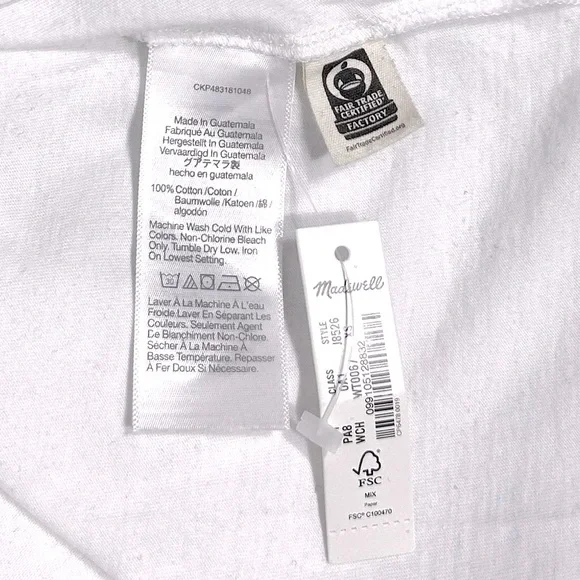 NEW Madewell Northside Vintage Tee Size XS White - Picture 7 of 9